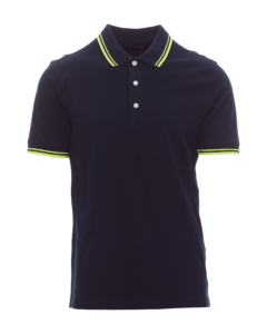 polos skipper bleu marine jaune néon
